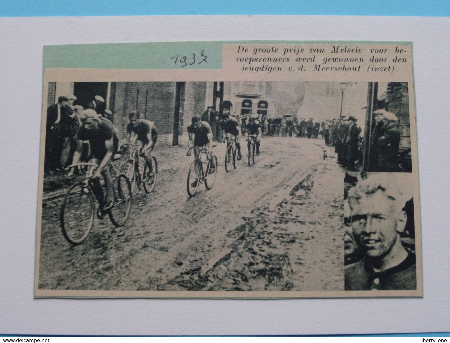 Groote Prijs Van MELSELE Beroeps Gewonnen Door V.d. MEERSCHOUT (inzet) 1937 ( Zie Foto Voor Detail ) KRANTENARTIKEL ! - Cyclisme