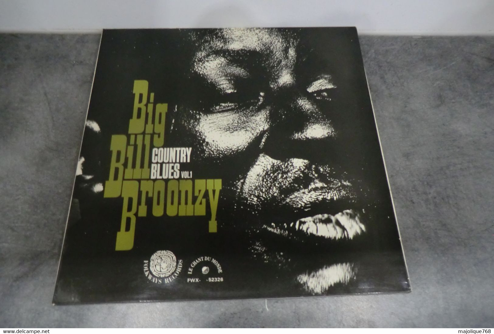 Disque De Big Bill Broonzy -  Big Bill Broonzy Sings Country Blues Vol.1 - Le Chant Du Monde FWX - 52326 - France - Blues