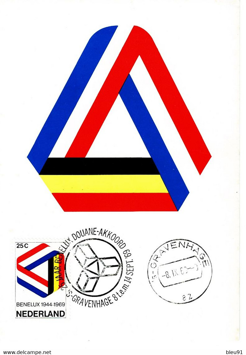 CARTE MAXIMUM PAYS BAS 1969 BENELUX - Cartoline Maximum