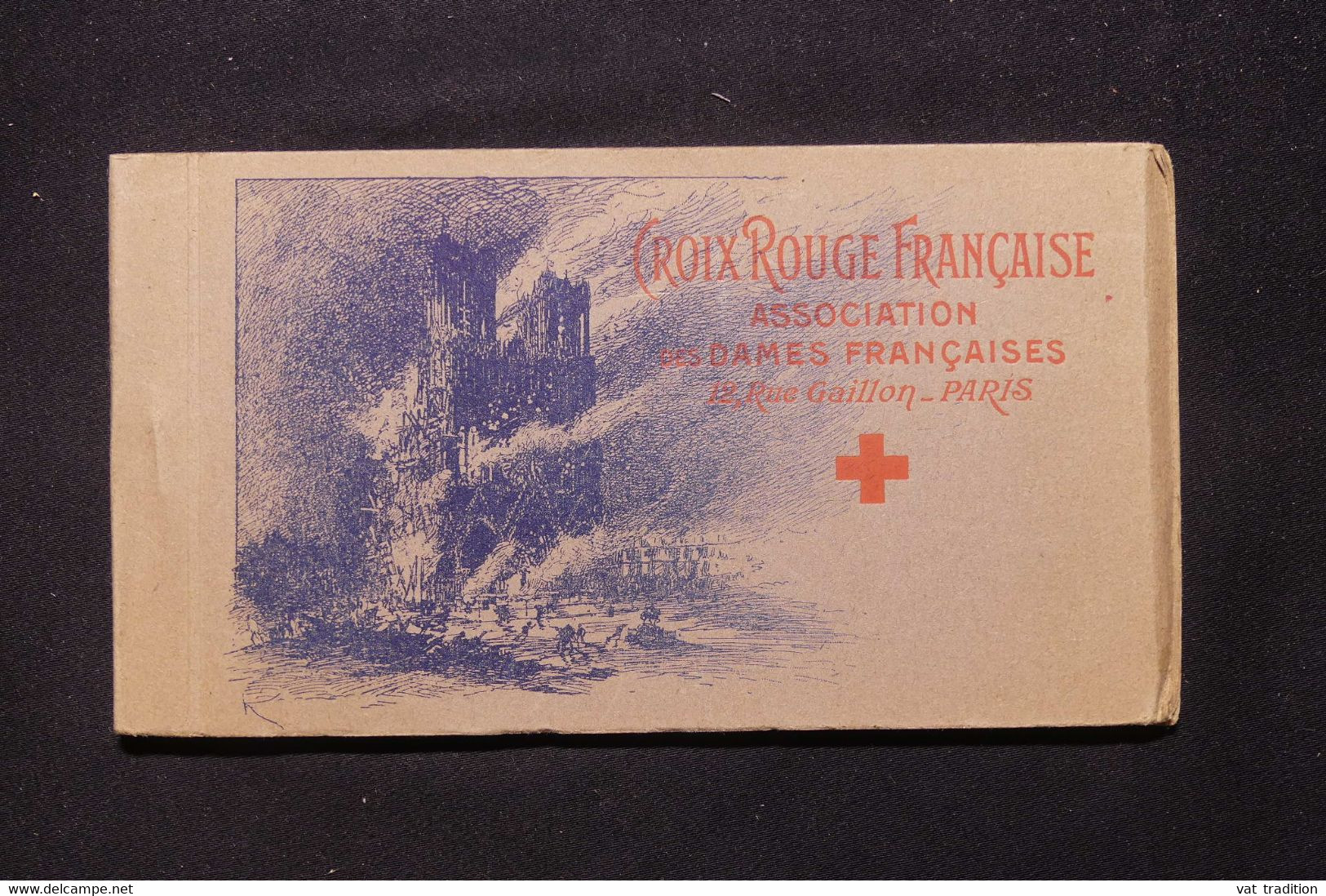 CROIX ROUGE - Carnet De CPA De La Croix Rouge Française - Vues De Villes Détruites 14/18 - État Moyen Mais Bon - L 78436 - Croix-Rouge