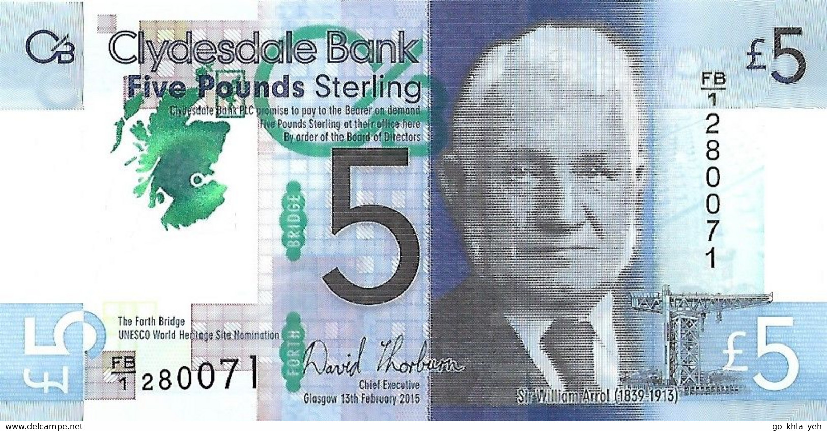 ROYAUME-UNI - ECOSSE 2015  5 Pound - P.229Na Neuf UNC - Verzamelingen