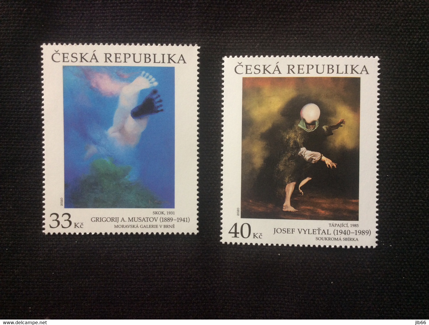 2020 Série 2 Timbres ** Art Peinture De Musatov « le Saut (1931) » Et De Vylet’al « à Tâtons 1985 » - Ungebraucht