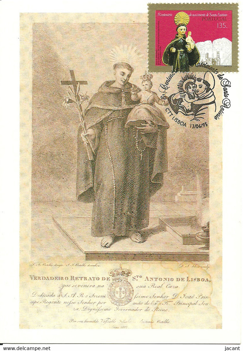 Carte Maximum - Portugal - Santo António Lisboa Padova - Saint Anthony - St Antoine - Maximum Cards & Covers