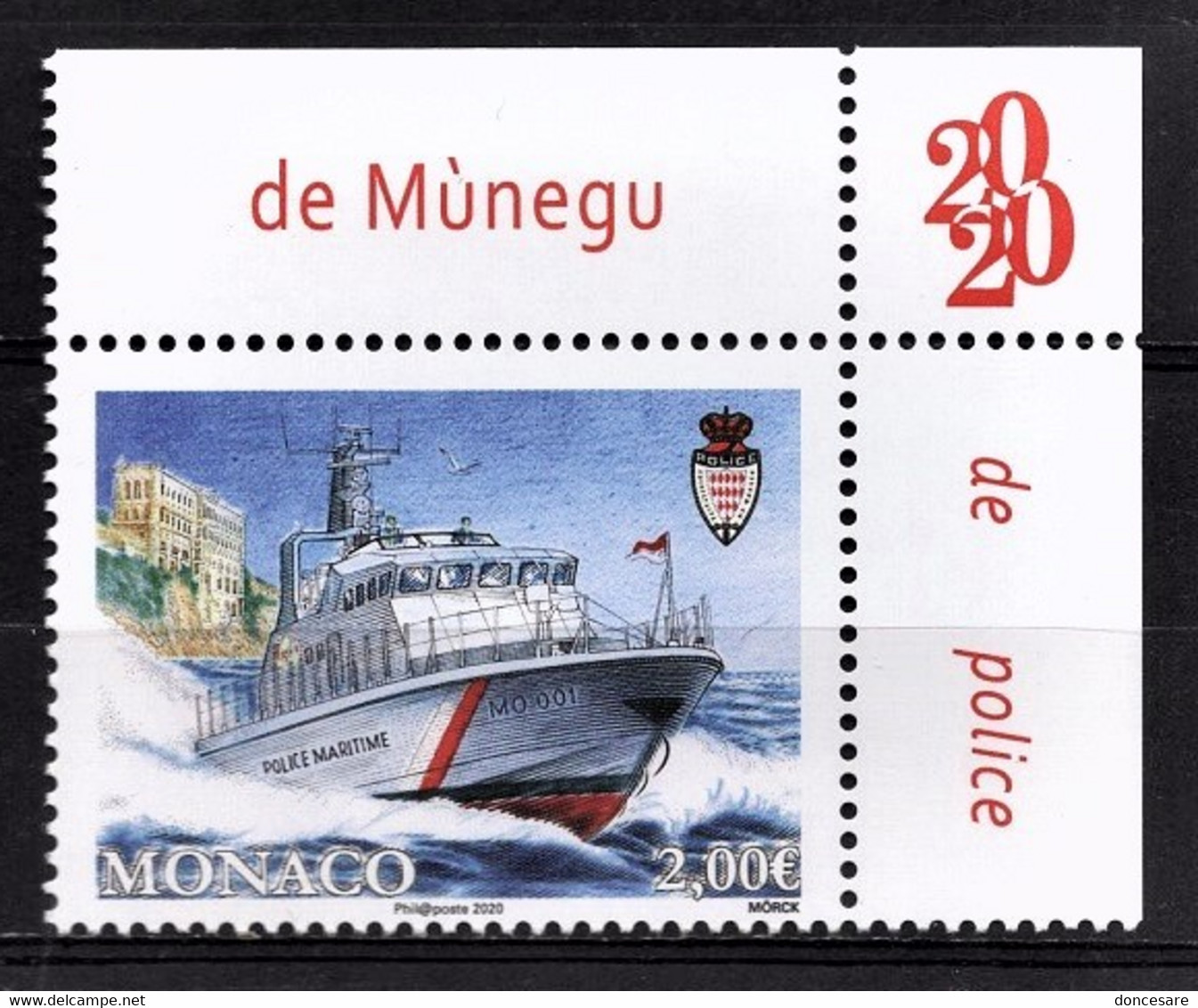MONACO 2020 -  Y.T. N° 3253 / POLICE MARITIME ET AÉROPORTUAIRE DE MONACO - NEUF ** - Unused Stamps