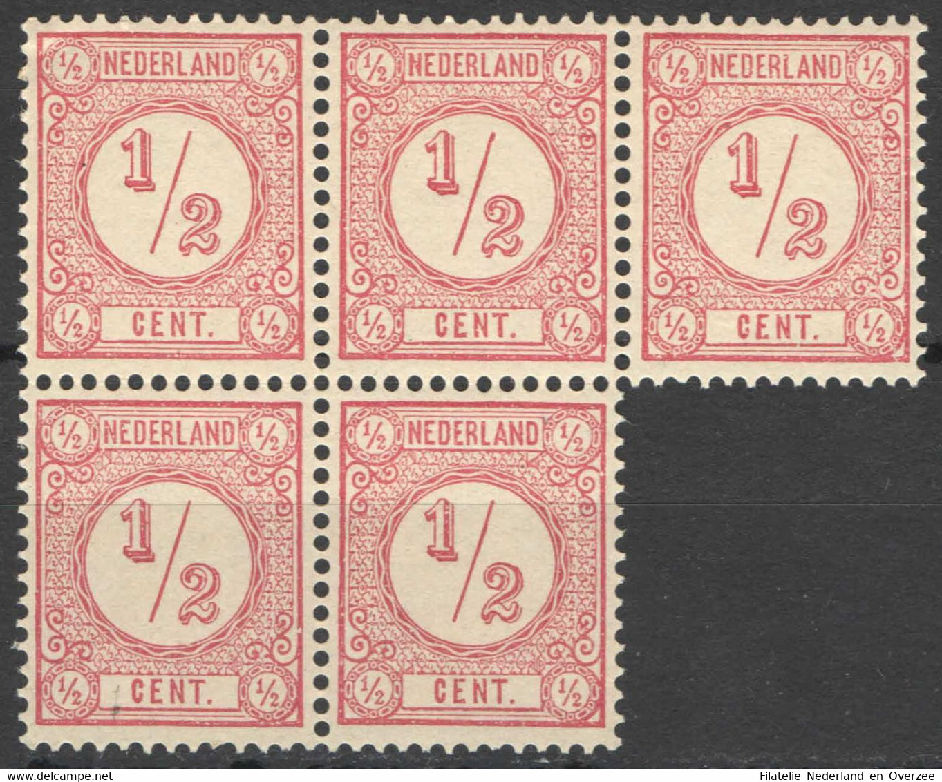 Nederland 1894 NVPH Nr 30b Veldeel Postfris/MNH Cijfer Met O.a. Plaatfout 30bPM4 - Ongebruikt