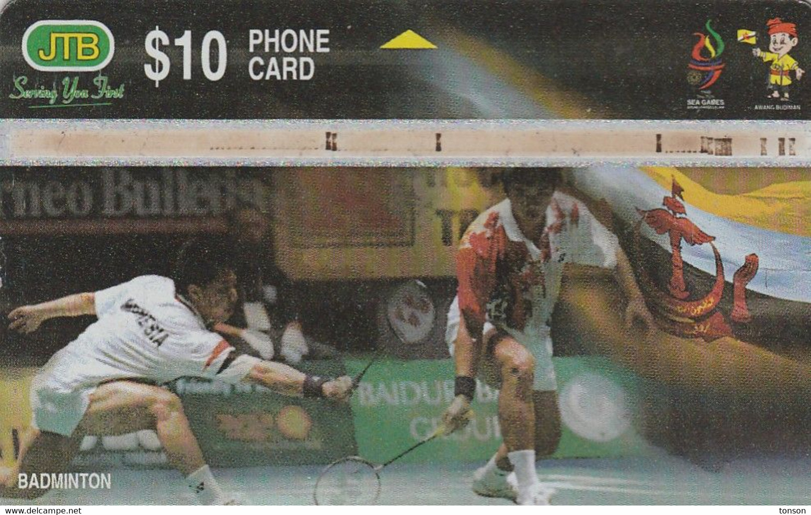 Brunei, BN-JTB-LG-0006 (906C), Badminton , 2 Scans.   NB : Slight Bend - Brunei