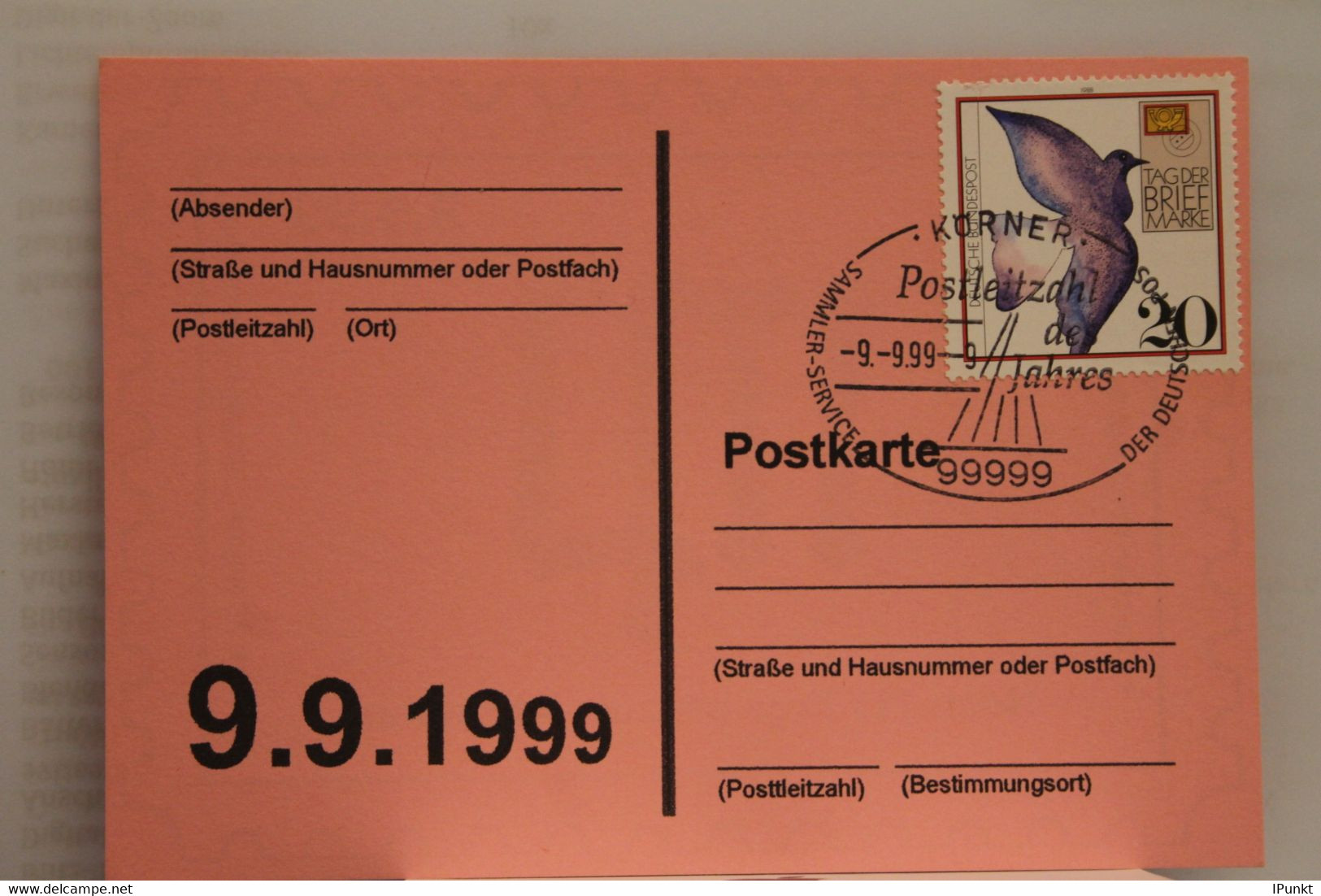 Deutschland:Schnapszahl Postleitzahl 99999 Körner 9.9.99-9 - Zipcode