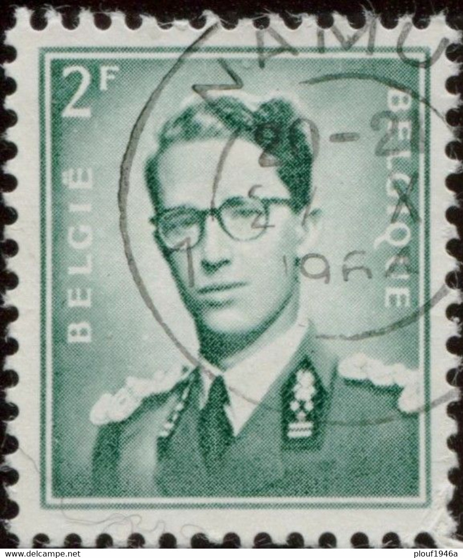 COB 1066-V26 (o)  Griffe De Couleur Oblique Au 1er E De België (visible Dans De Nombreux Timbres) - 1931-1960