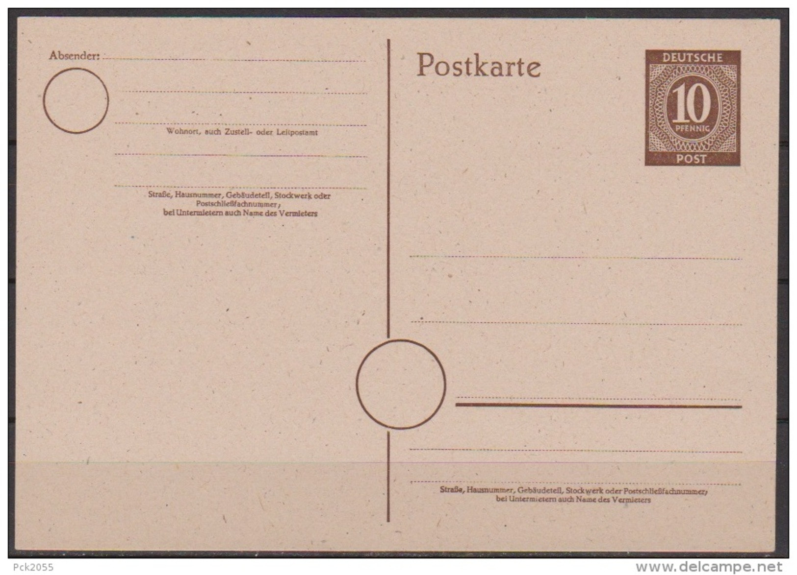 Alliierte Besetzung - Gemeinschaftsausg.1946 MiNr P 952 * Ungebraucht Kontrollratsausgabe ( D 1617 ) - Ganzsachen