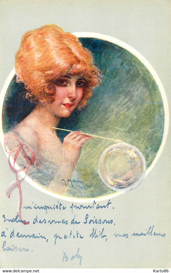 M. MILLIERE * CPA Illustrateur * Les Plaisirs Permis , N°1 Série 37 * Femme Bulle De Savon Collier - Milliere