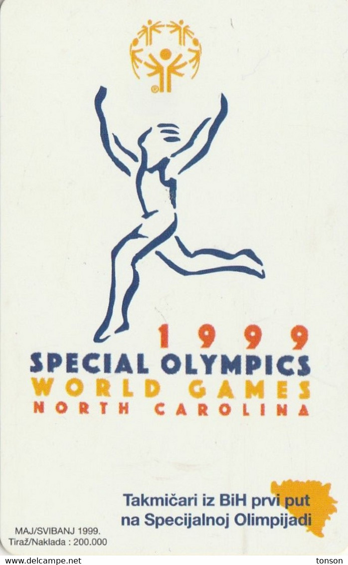 Bosnia, BA-PTT-0025A, 1999 Special Olympics, 2 Scans.    Chip : S35 (Module 35) - Bosnien