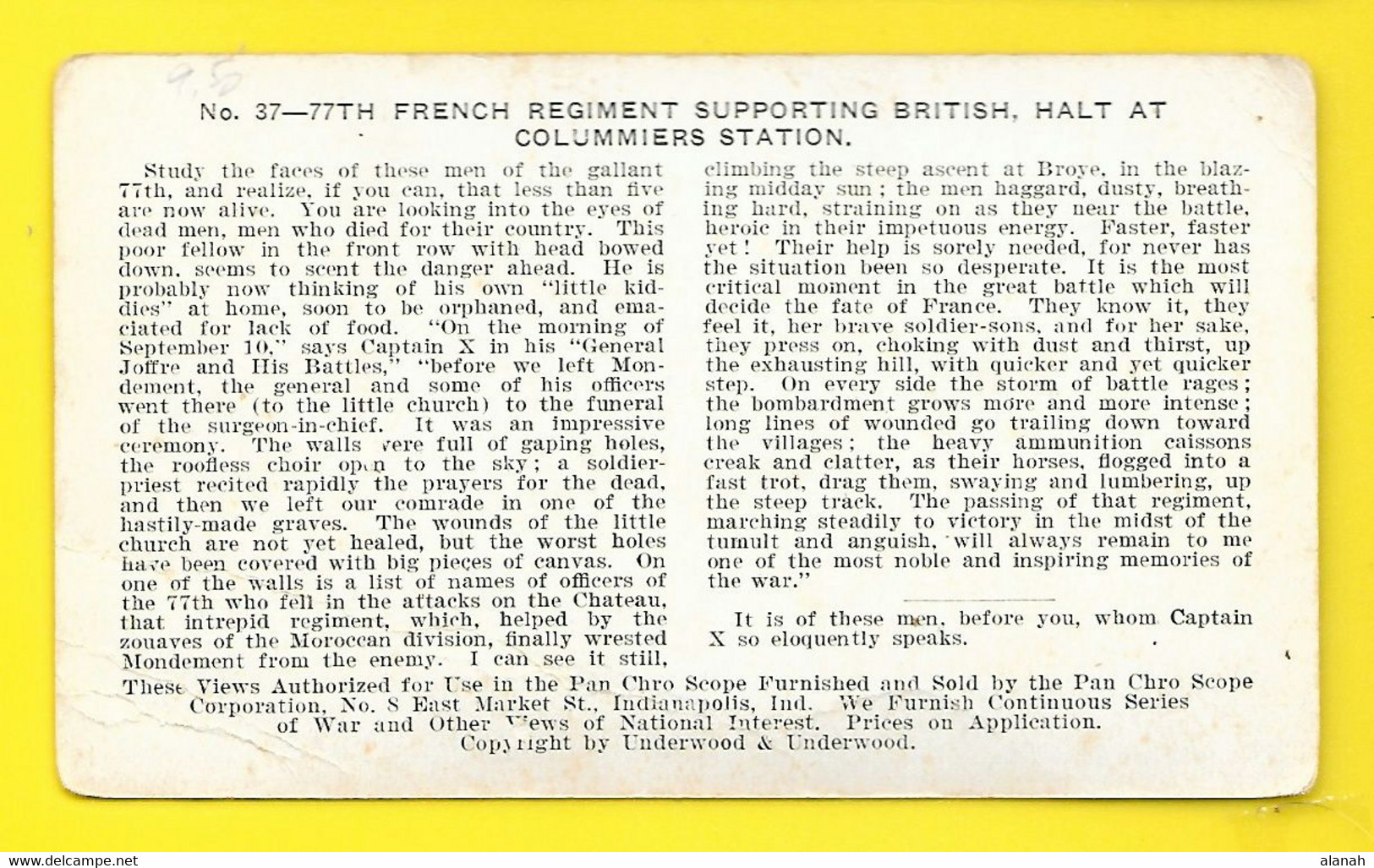 Militaria WW1 77° French Régiment Supporting British, Halt At Colummiers (Coulommiers) Station France - Stereo-Photographie