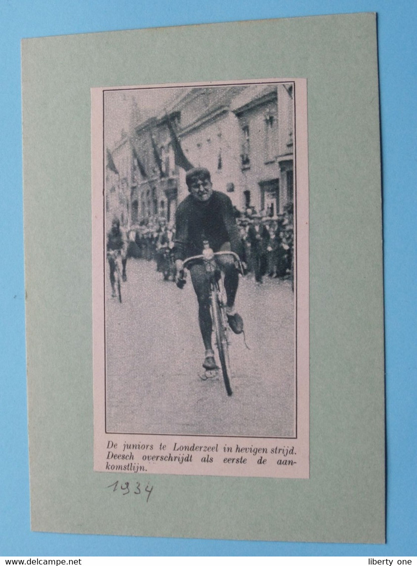 Juniors Te LONDERZEEL - DEESCH Als Eerste / 1934 ( Zie Foto Voor Detail ) KRANTENARTIKEL ! - Cyclisme