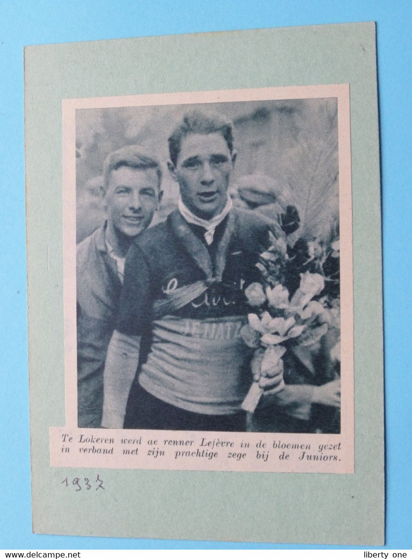 Te LOKEREN Werd LEFEVRE, Prachtige Zege Bij De Juniors / 1937 ( Zie Foto Voor Detail ) KRANTENARTIKEL ! - Cyclisme