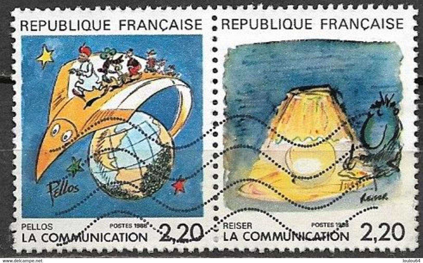 Timbres - France -  1988 - 2,20 X 2 - N° 2503 Et N° 2504 - PELLOS Et REISER - - Other & Unclassified