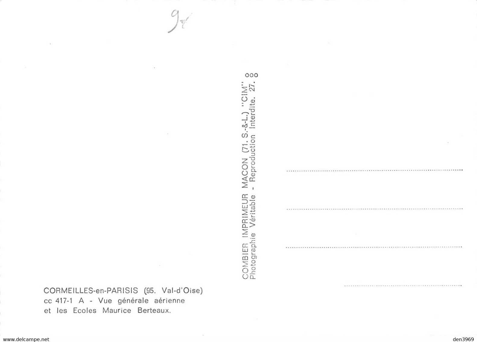 CORMEILLES-en-PARISIS - Vue Générale Aérienne Et Les Ecoles Maurice Berteaux - Cormeilles En Parisis