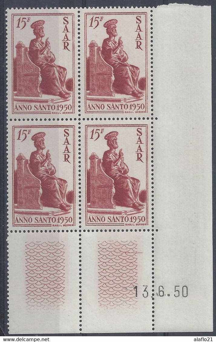 SARRE - N° 274 - ANNEE SAINTE - Bloc De 4 COIN DATE - NEUF SANS CHARNIERE - 13/6/50 - 1950-1959