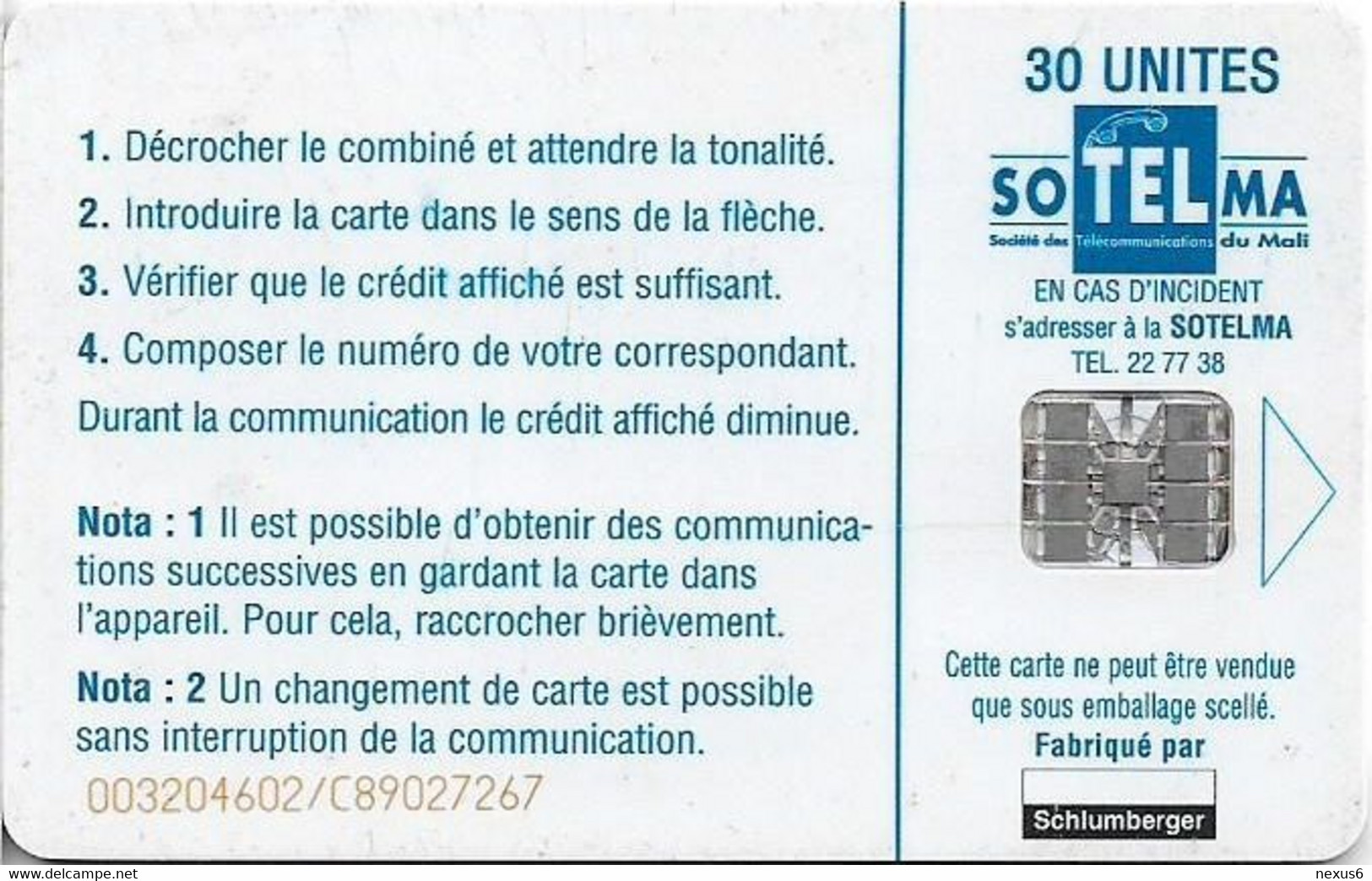 Mali - SoTelMa - Fetes Chez Les Dogons, 30U, SC7, 100.000ex, Used - Mali