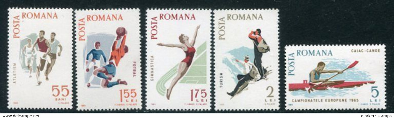 ROMANIA 1965 Sports MNH / **.  Michel 2452-56 - Unused Stamps