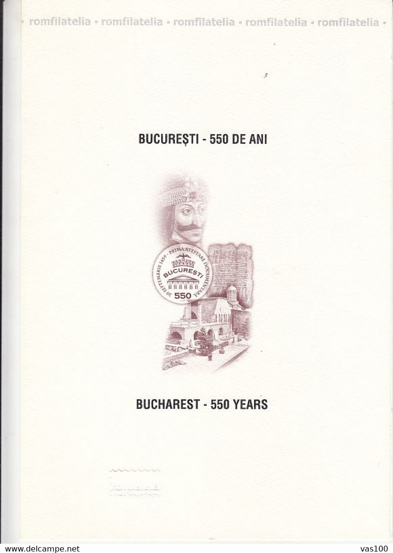 KING VLAD THE IMPALER, BUCHAREST TOWN ANNIVERSARY, BOOKLET, OBLIT FDC, 2009, ROMANIA - Postzegelboekjes