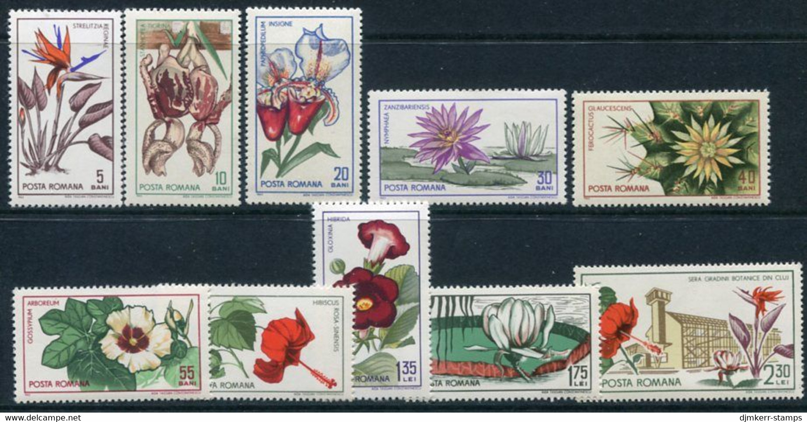 ROMANIA 1965 Cluj Botanic Gardens MNH / **.  Michel 2442-51 - Unused Stamps