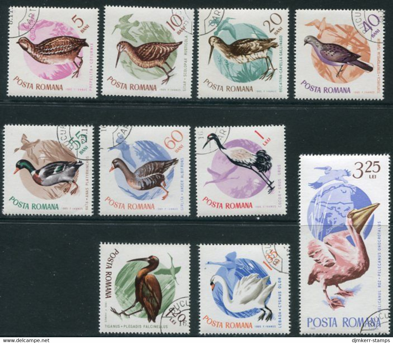 ROMANIA 1965 Birds Used.  Michel 2430-39 - Gebruikt