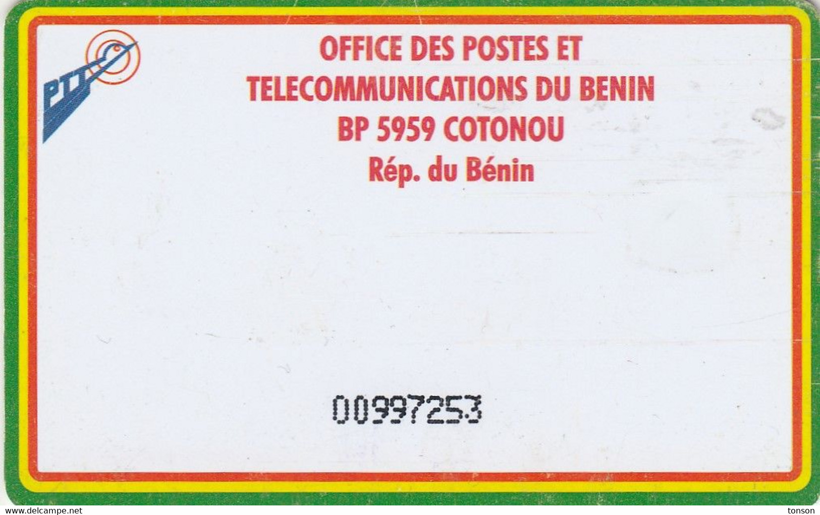 Benin, BEN-29, Internet (White Reverse), 2 Scans   Chip :  TH04 - Bénin