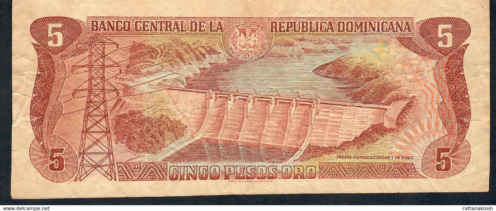 Dominican Republic 152 5 PESOS ORO 1996   #G/B      AVF NO P.h. - Dominicaine