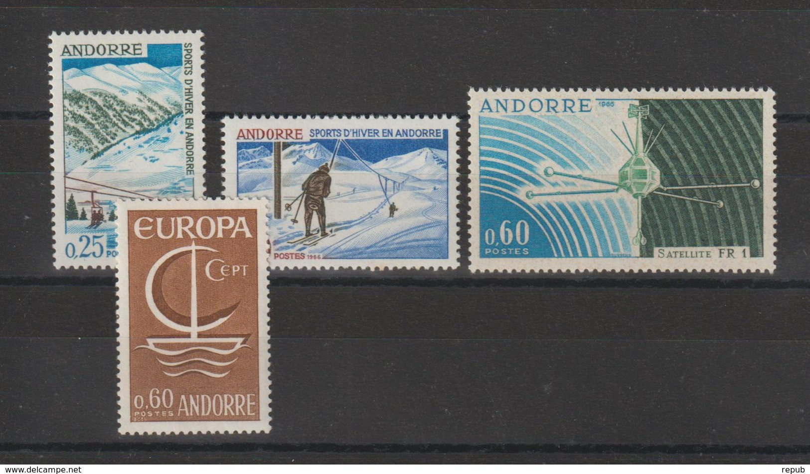 Andorre Français Année Complète 1966 Du 175 Au 178 4 Val. ** MNH - Années Complètes