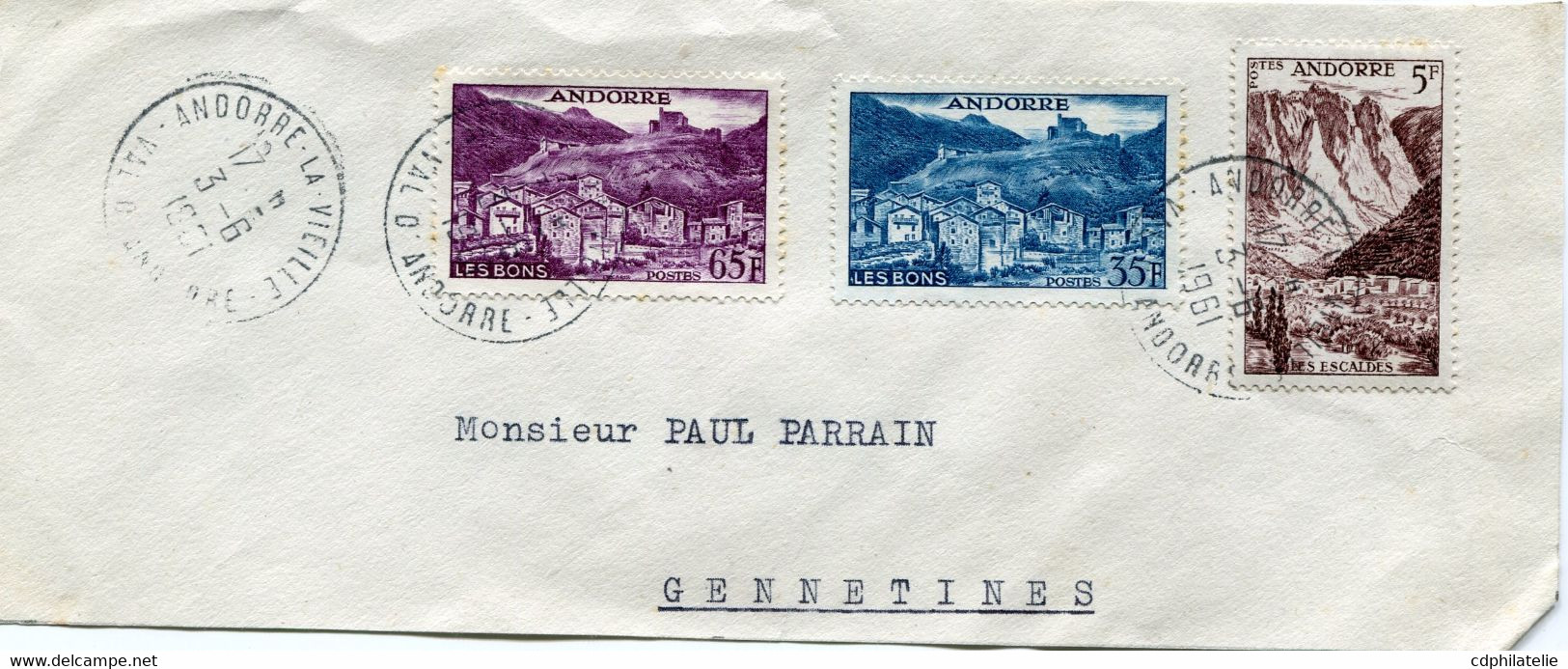 ANDORRE FRANCAIS N°141 / 150A ET 152A OBLITERES SUR FRAGMENT - Usati