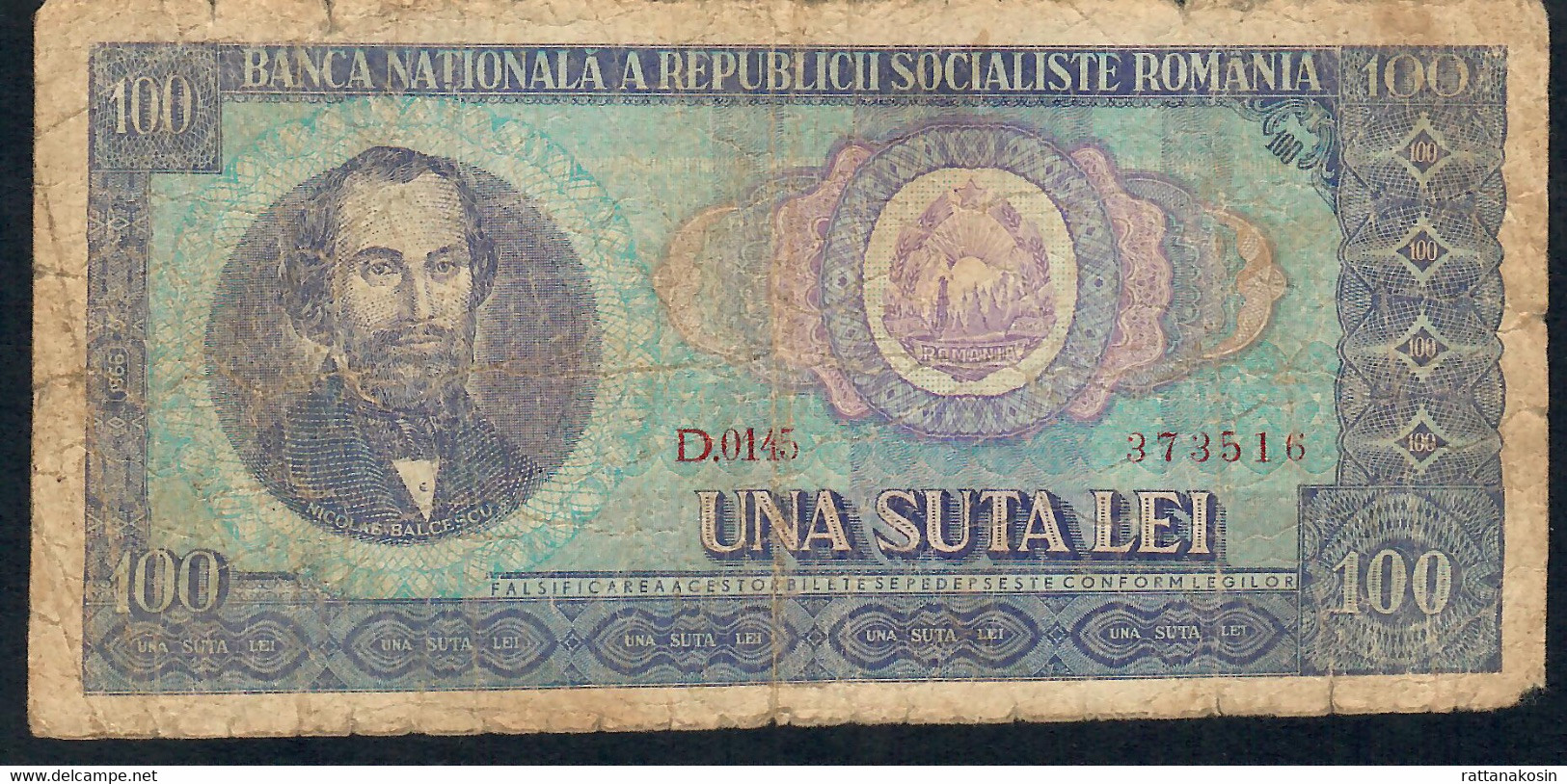 ROMANIA P97 100 LEI 1966   FINE - Roumanie