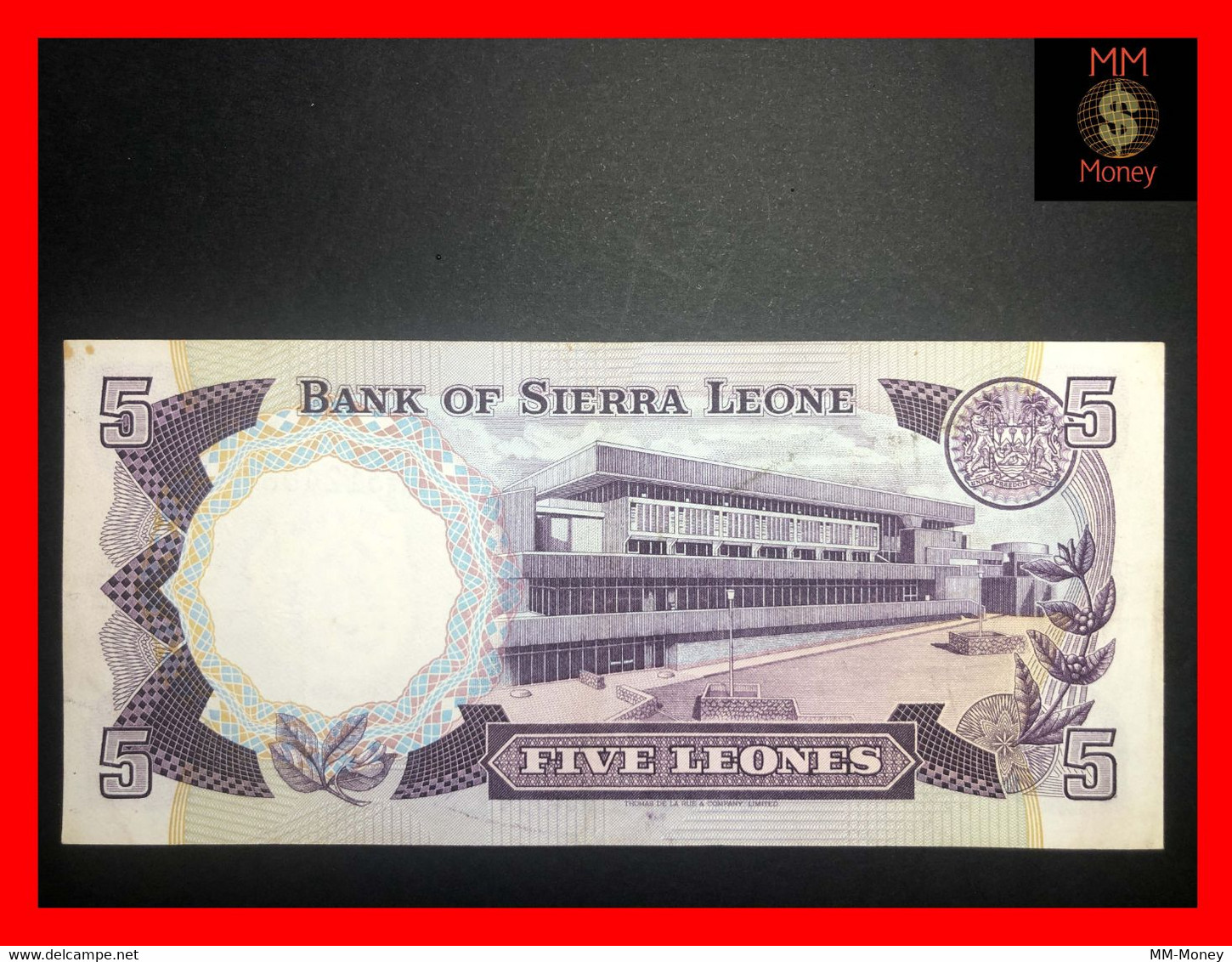 SIERRA LEONE  5 Leones 4.8.1985  P. 7 G  VF + - Sierra Leona