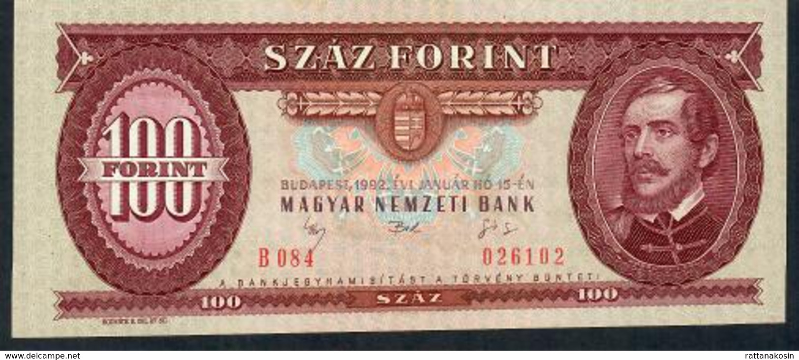 HUNGARY  P174a   100  FORINT    1992    UNC. - Ungheria