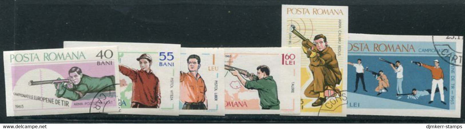ROMANIA 1965 European Shooting Championships Imperforate Used.  Michel 2413-18 - Gebraucht