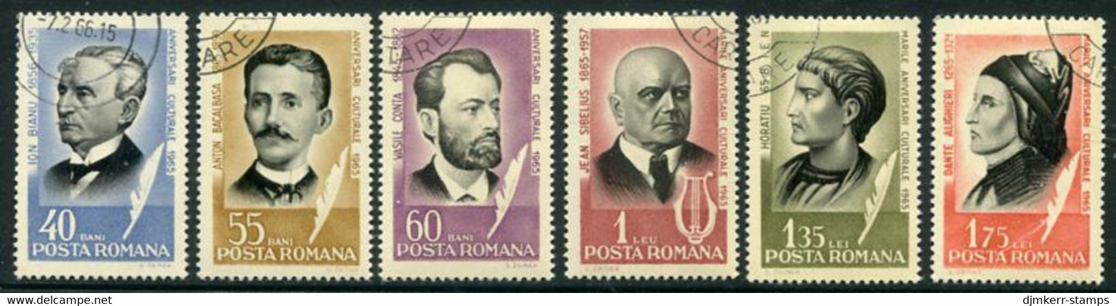 ROMANIA 1965 Personalities Used.  Michel 2396-401 - Oblitérés