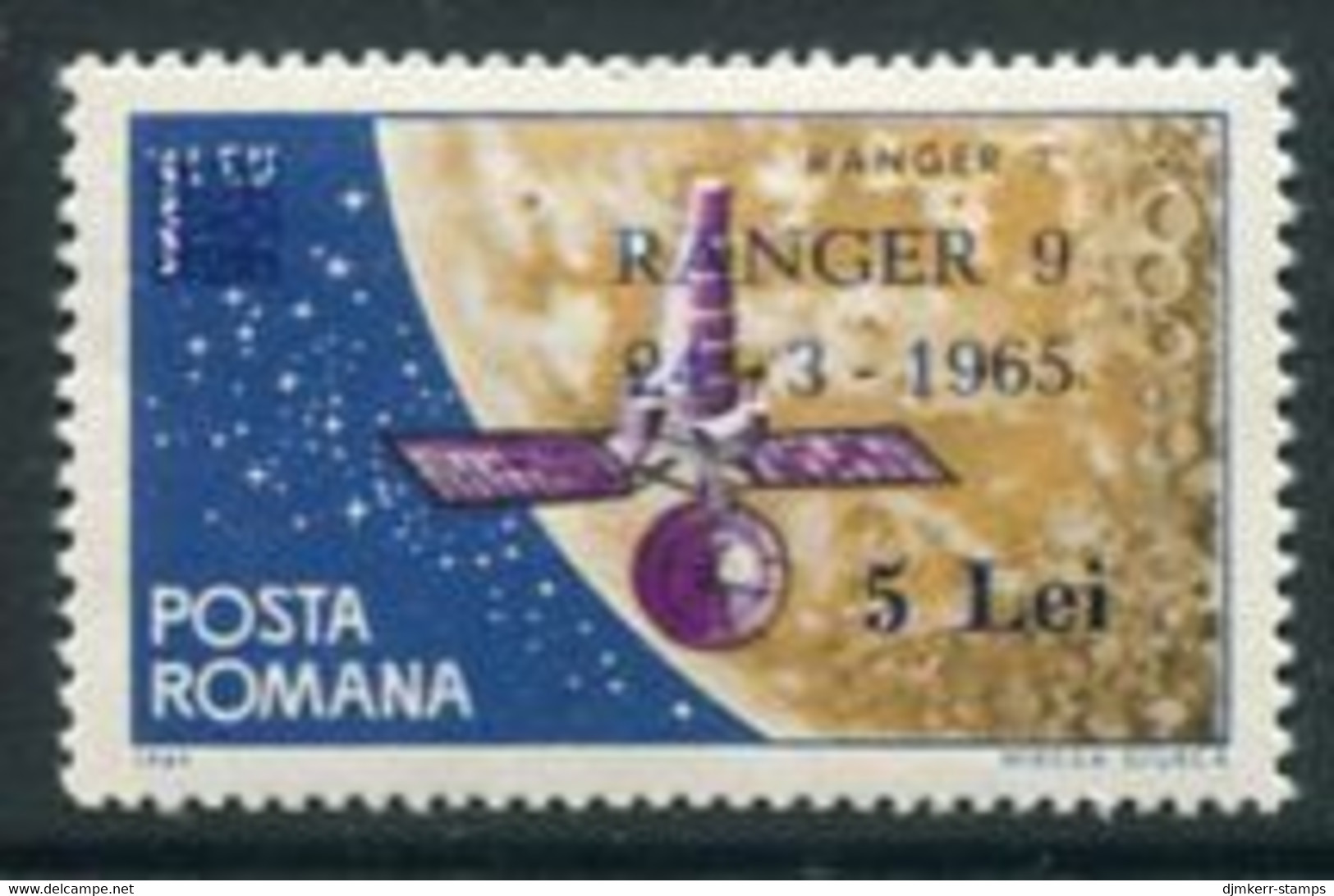 ROMANIA 1965 Ranger 9 Moon Satellite MNH / **.  Michel 2395 - Unused Stamps