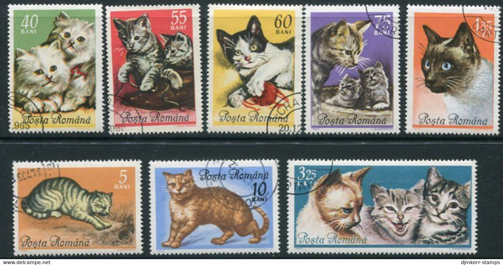 ROMANIA 1965 Cats Used.  Michel 2387-94 - Usati