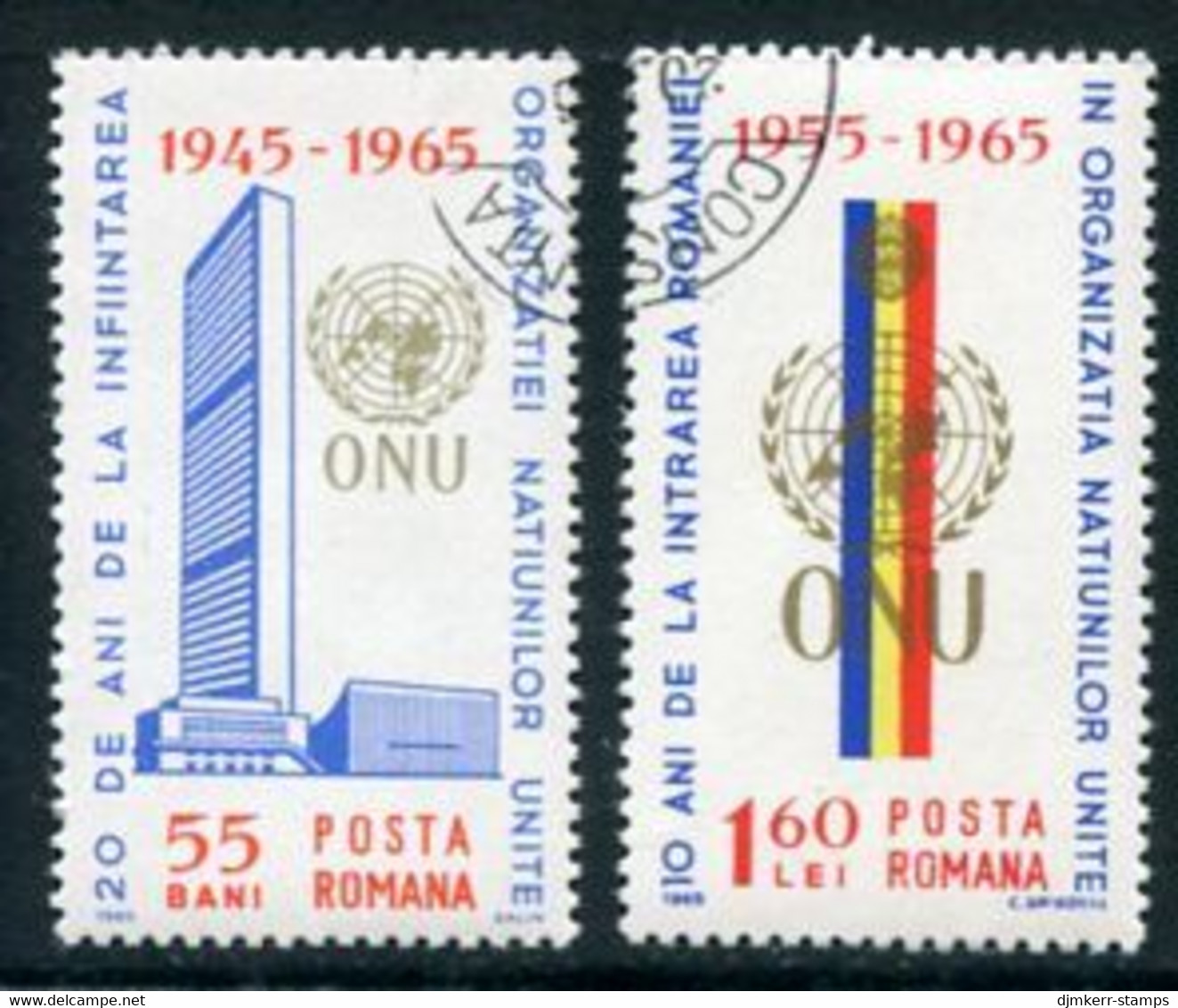 ROMANIA 1965 20th Anniversary Of UNO Used.  Michel 2375-76 - Usado