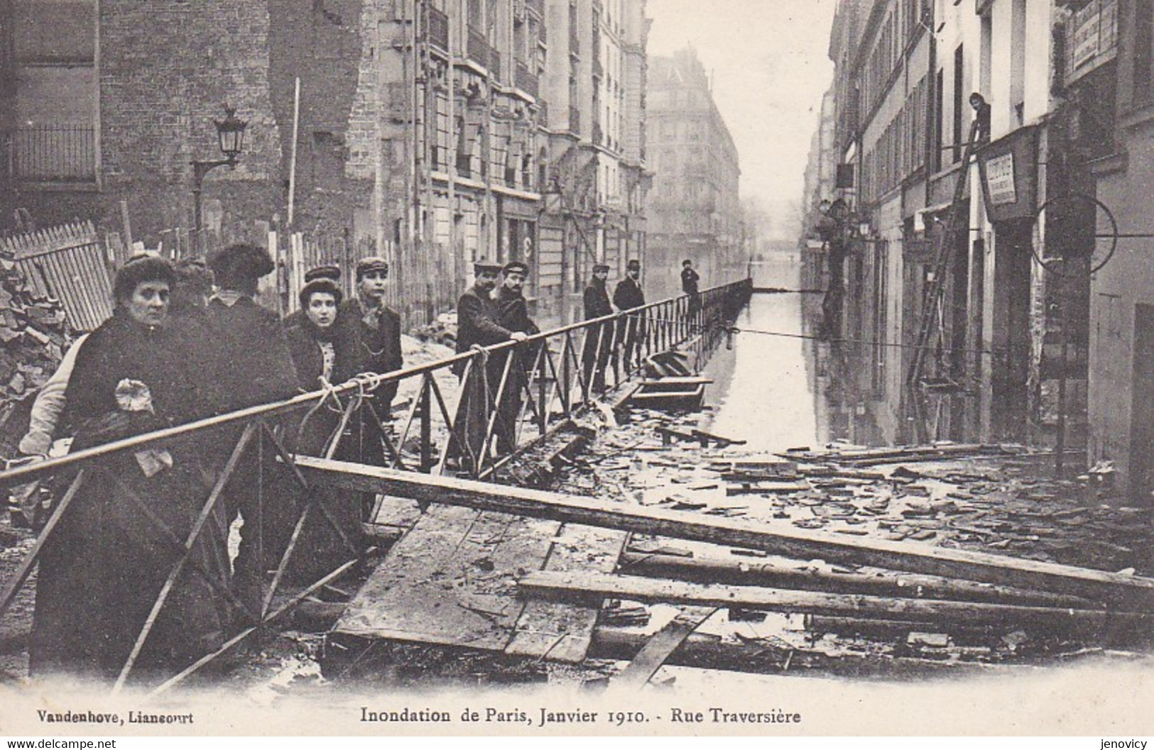 PARIS INONDATIONS 1910 RUE TRAVERSIERE ,ANIMATION REF 68619 - Arrondissement: 12