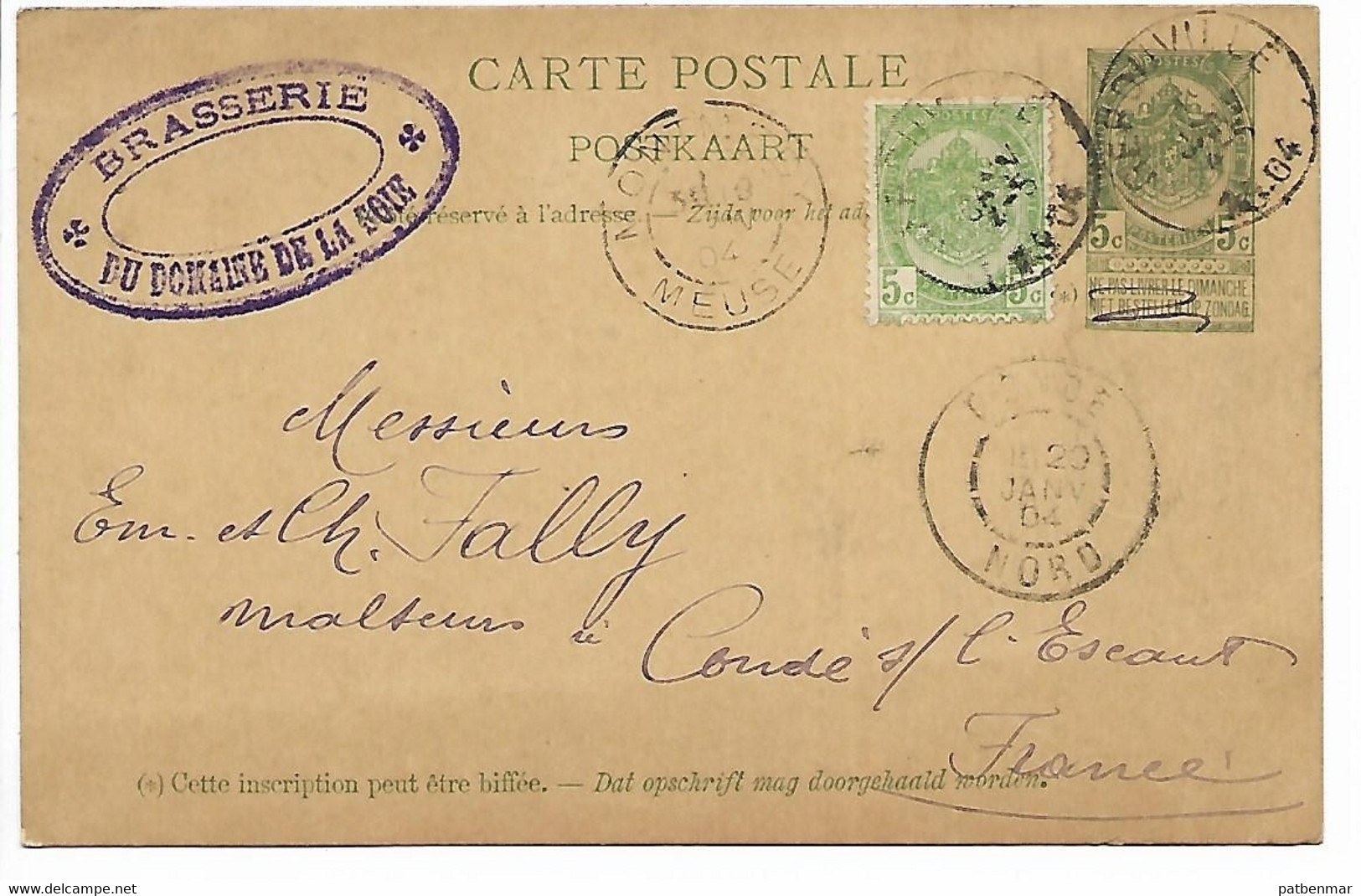 GEROUVILLE CARTE  BRASSERIE DU DOMAINE DE LA SOYE OU SOIE MEIX DEVANT VIRTON 1904 - Meix-devant-Virton