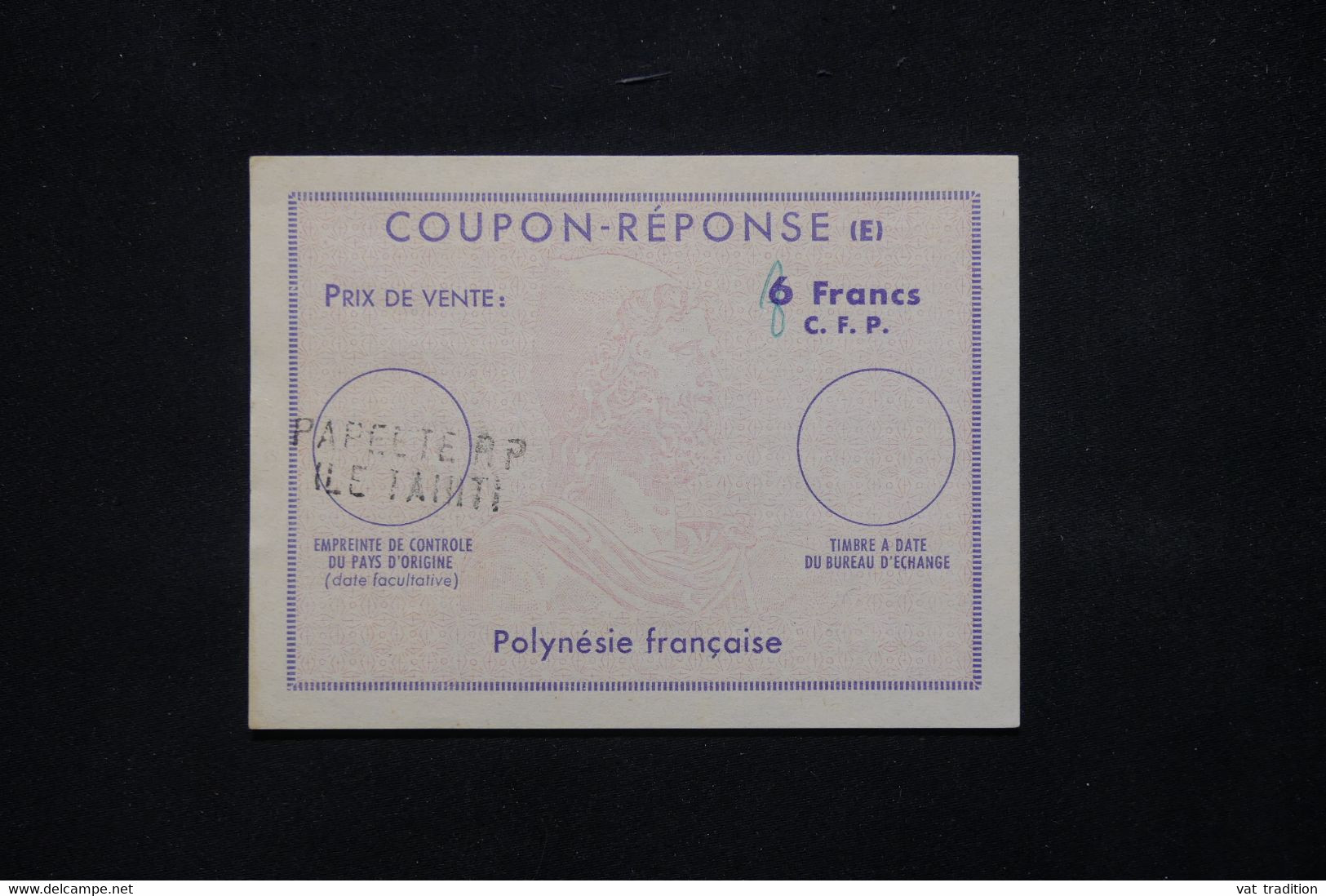 POLYNÉSIE - Coupon Réponse De Papeete - L 78608 - Brieven En Documenten