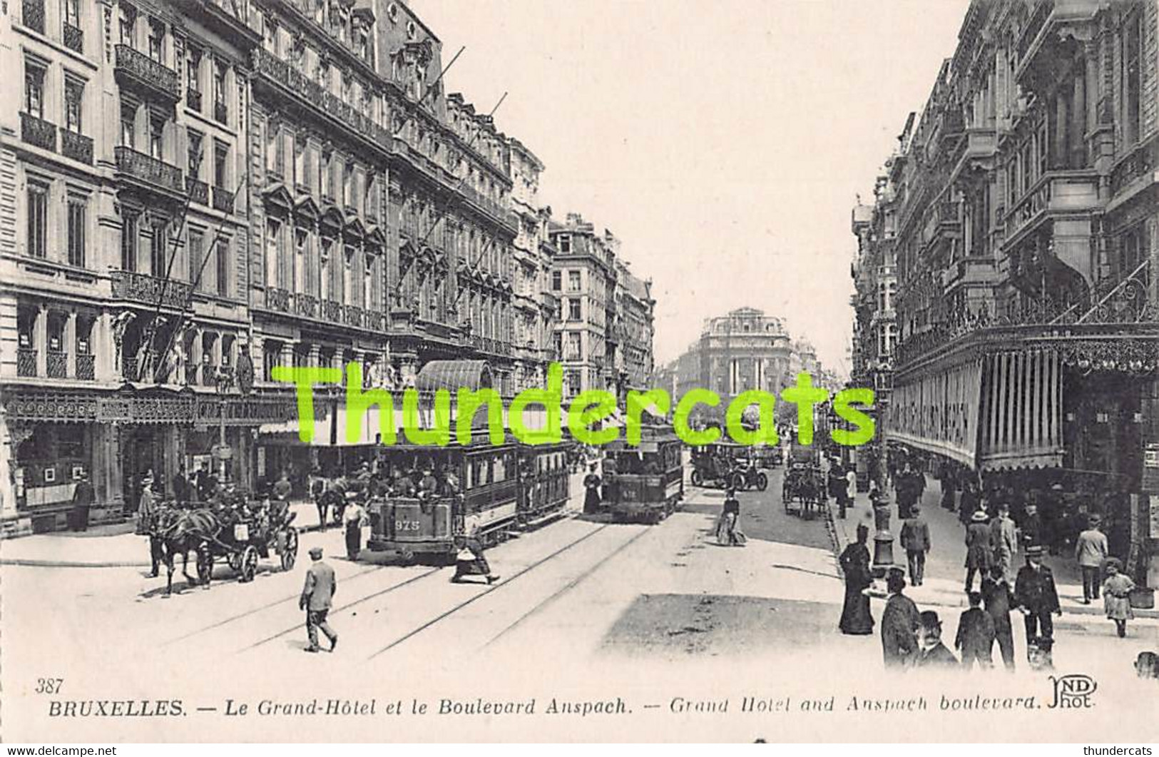 CPA BRUXELLES LE GRAND HOTEL ET LE BOULEVARD ANSPACH TRAM - Transport Urbain En Surface