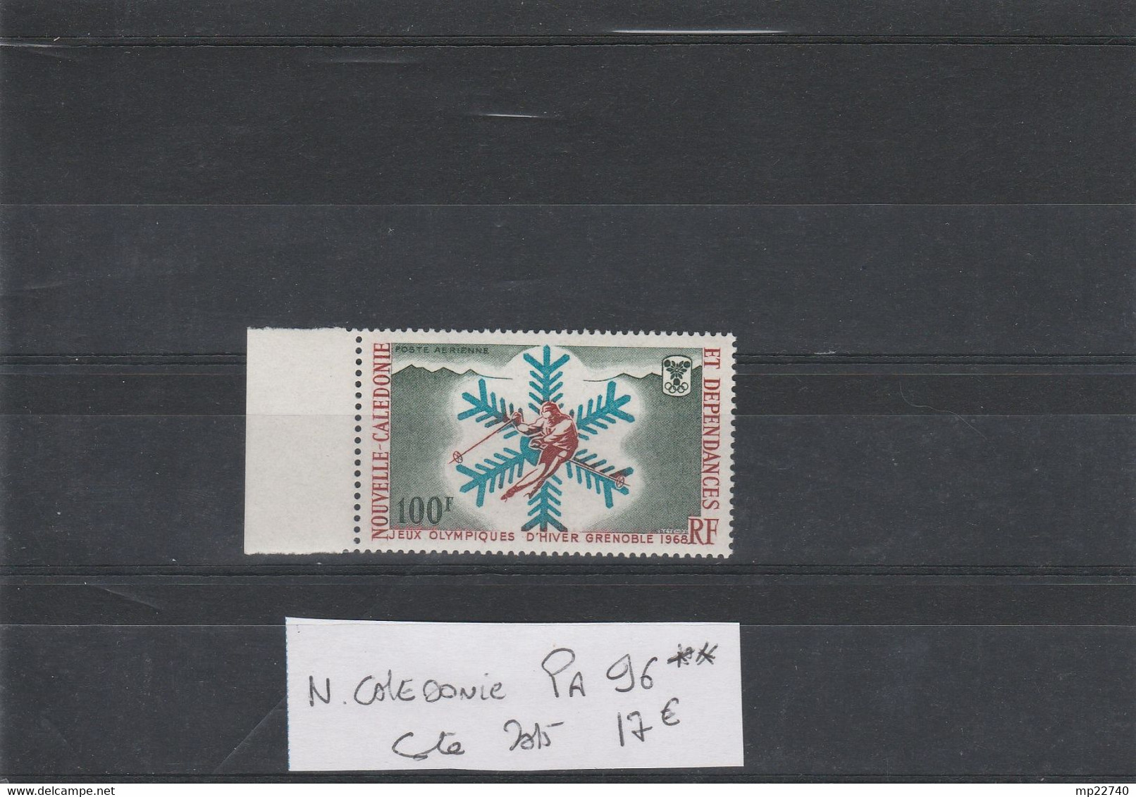 NOUVELLE CALEDONIE POSTE AERIENNE   JEUX OLYMPIQUE GRENOBLE N° 96 **  1968 - Winter 1968: Grenoble