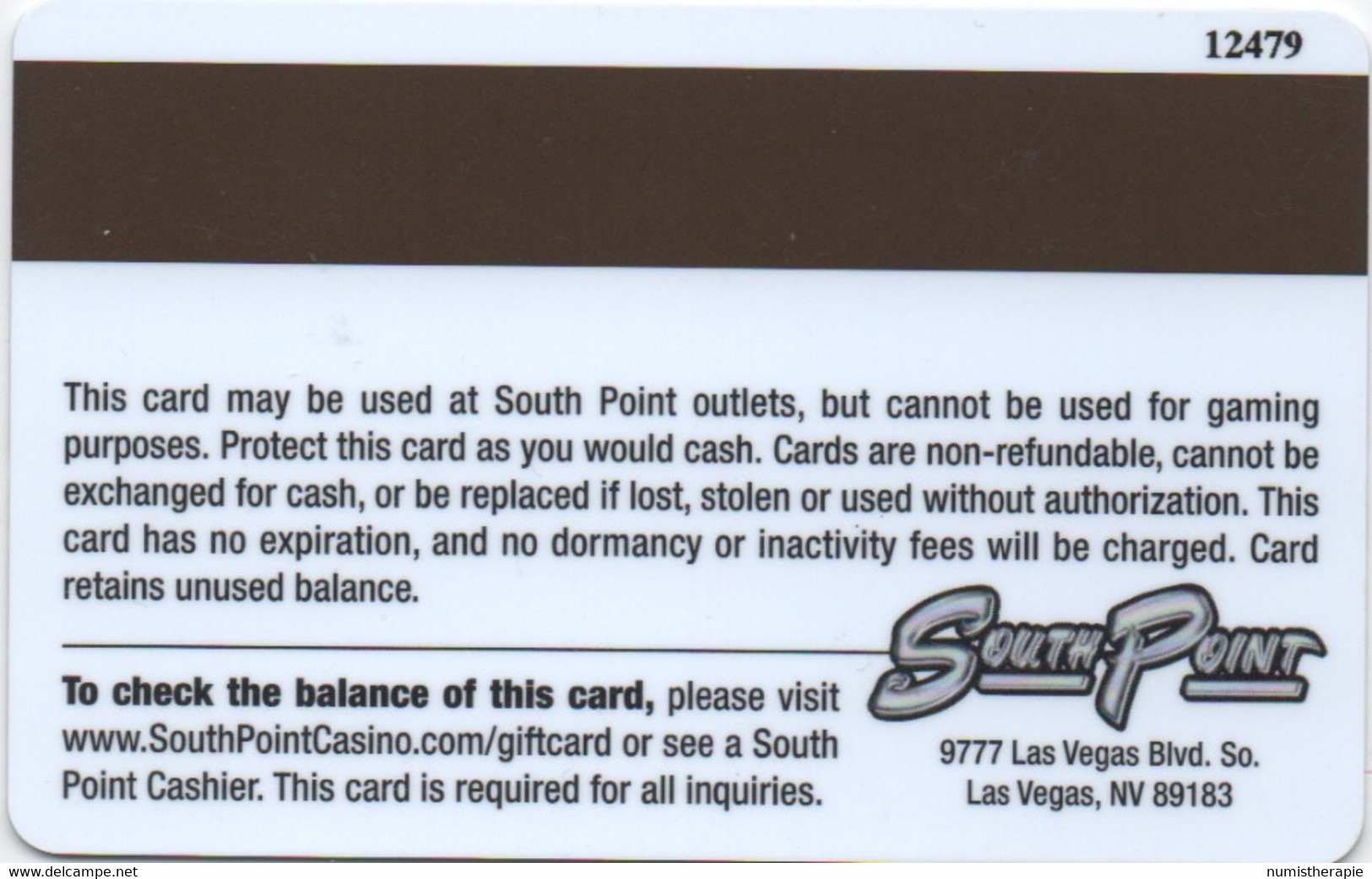 Carte Cadeaux Casino : South Point Gift Card - Casinokaarten