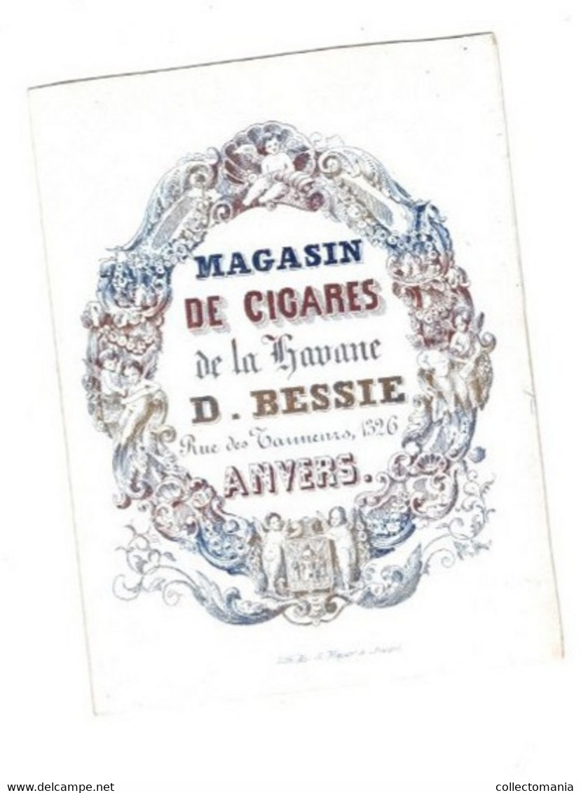 1 Porseleinkaart Magasin De Cigares De La Havane D. Bessie Rue Des Tanneurs Anvers Litho. De Mayer Sigaren Tabac - Porcelaine