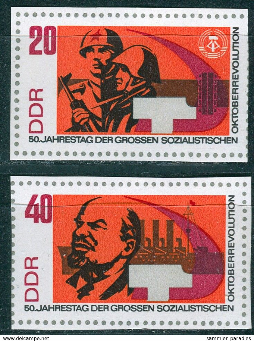 DDR - Mi 1315 B / 1316 B - ** Postfrisch (E) - 20-40Pf           Oktoberrevolution In Russland - Nuevos