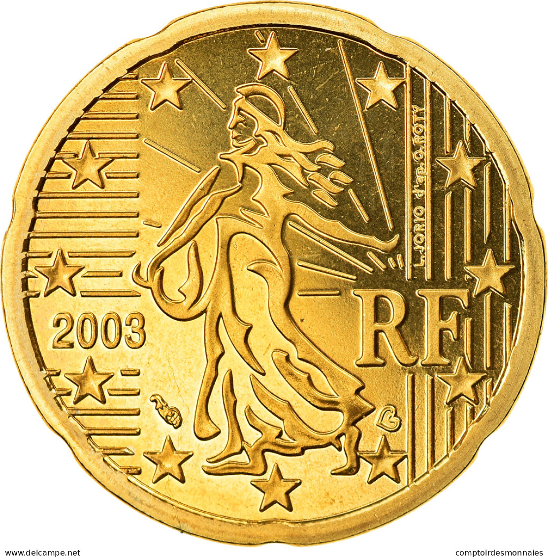 France, 20 Euro Cent, 2003, Proof, FDC, Laiton, KM:1286 - France