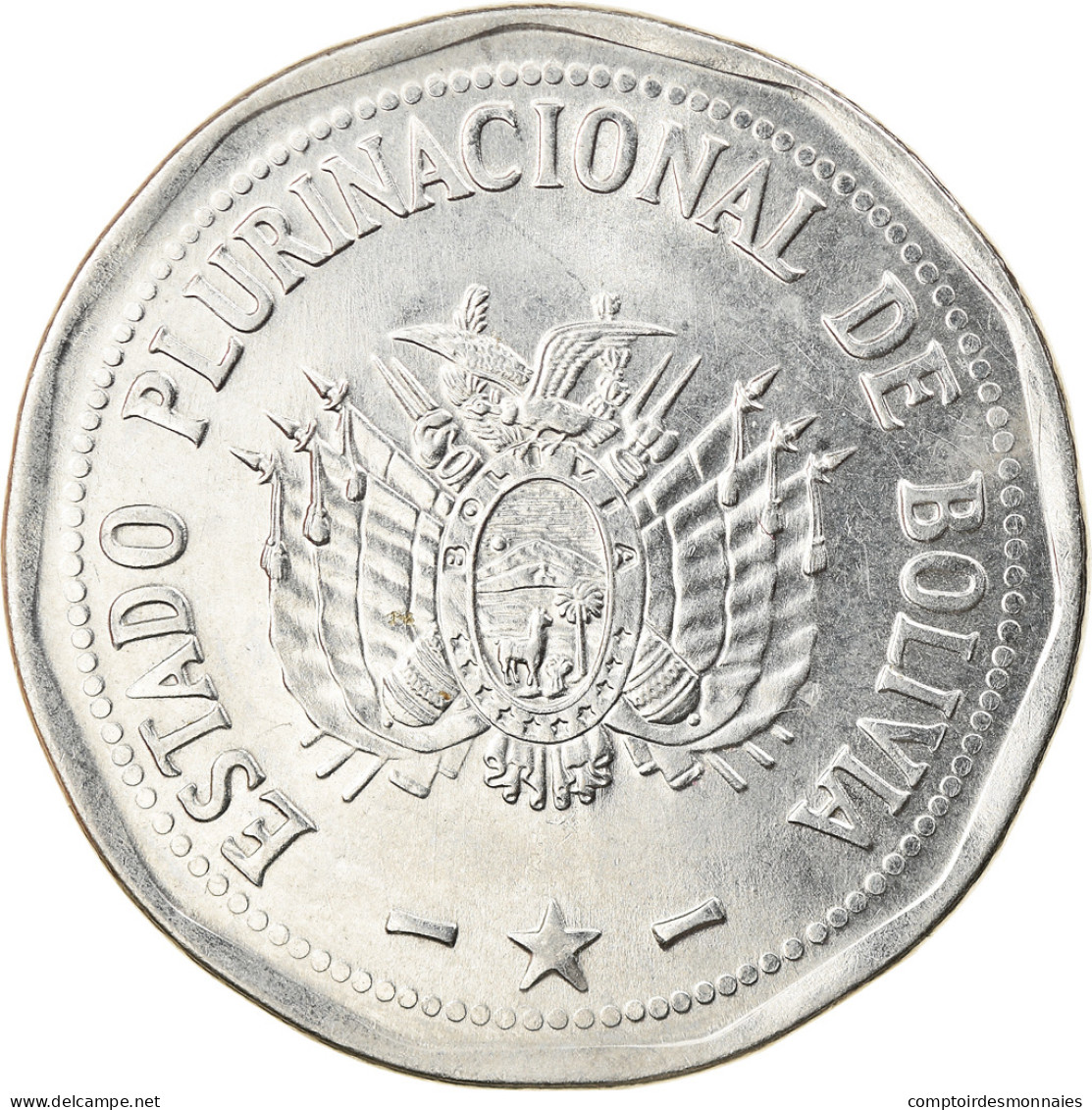 Monnaie, Bolivie, 2 Bolivianos, 2010, SUP, Stainless Steel, KM:218 - Bolivia