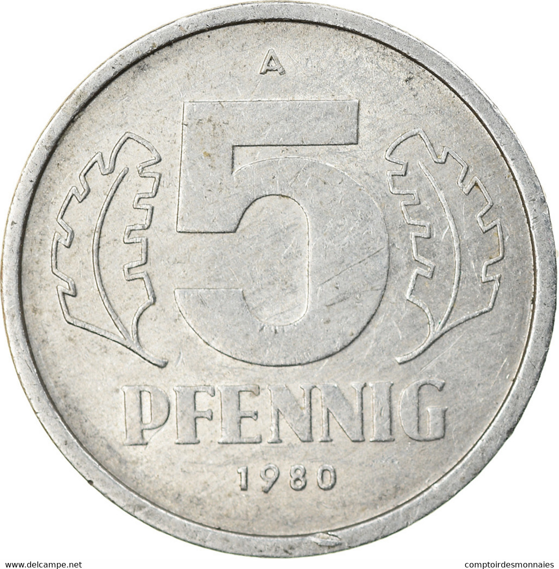 Monnaie, GERMAN-DEMOCRATIC REPUBLIC, 5 Pfennig, 1980, Berlin, TTB, Aluminium - 5 Pfennig