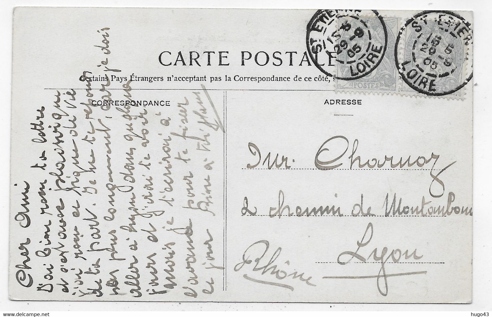 (RECTO / VERSO) ROCHETAILLEE EN 1905 - N° 43 - LE BARRAGE - BEAU CACHET - Ed. CHERI ROUSSEAU - CPA COULEUR VOYAGEE - Rochetaillee